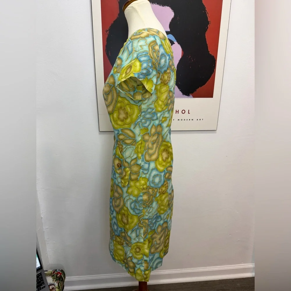 60’s Smocked Sheath Dress - Picture 4 of 12